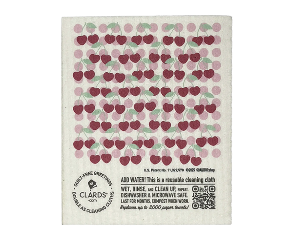 Cherish You Cherry Much 2-in-1 Greeting Clard® & Eco Cloth