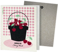 Load image into Gallery viewer, Clards eco-friendly greeting card - Cherry bucket polka dot backgound - turns into 2 reusable sponge cleaning cloths.