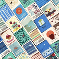 Load image into Gallery viewer, A collection of colorful, illustrated patented Clards® greetings that turn into reusable paper towel alternative with various nature-themed and motivational greetings that clean up-literally.