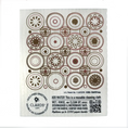 Load image into Gallery viewer, A white reusable cleaning cloth with brown and maroon geometric circles for swedish dishcloth greeting use