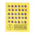 Load image into Gallery viewer, Yellow reusable cleaning cloth with blue and purple flowers made from eco-friendly swedish sponge cloths for gardening use