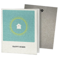 Load image into Gallery viewer, Happy Home! – Greeting Card Turns Swedish Sponge Cloth