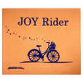 Load image into Gallery viewer, Orange cloth sponge with navy blue joy rider bicycle and flower basket illustration for eco gift cyclists