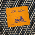 Load image into Gallery viewer, Orange joy rider bicycle swedish dishcloth with blue bike illustration eco gift for cyclists by soak it up