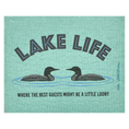 Load image into Gallery viewer, Swedish Dishcloth Loon LAKE LIFE Where the Best Guests Might Be a Little