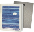 Load image into Gallery viewer, Clards eco-friendly greeting card - baby polar bear illustration You Are Never Too Small to Make a Difference text- turns into 2 reusable sponge cleaning cloths soakitup.shop