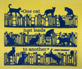 Load image into Gallery viewer, One Cat Just Leads to Another —Hemingway Blue - yellow -