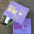 Load image into Gallery viewer, Purple time to wine reusable white swedish dishcloth with yellow and magenta design for white wine lovers soakitup.shop