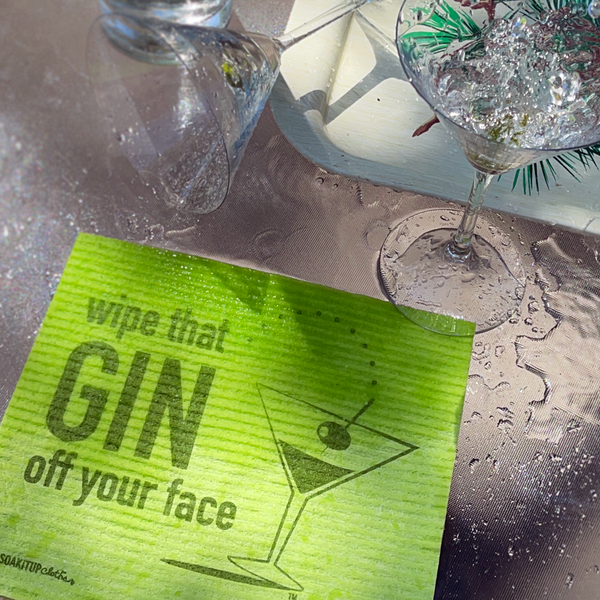 Wipe That GIN Off Your Face - Swedish Dishcloths Gifts