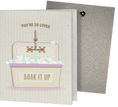 Load image into Gallery viewer, You’re So Loved Soak iT Up Clards eco-friendly greeting card - sink bubbles- turns into 2 reusable sponge cleaning cloths.
