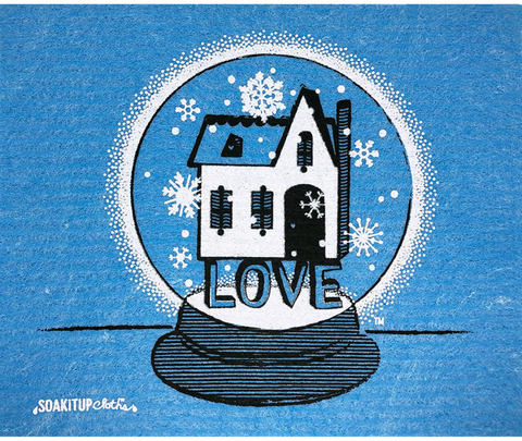 Love is the Foundation Snow Globe - Swedish Dishcloths