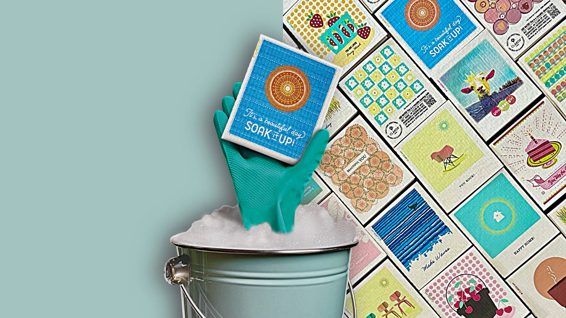 Guilt-Free Greeting cards That Clean Up greeting card becomes cleaning cloth when wet