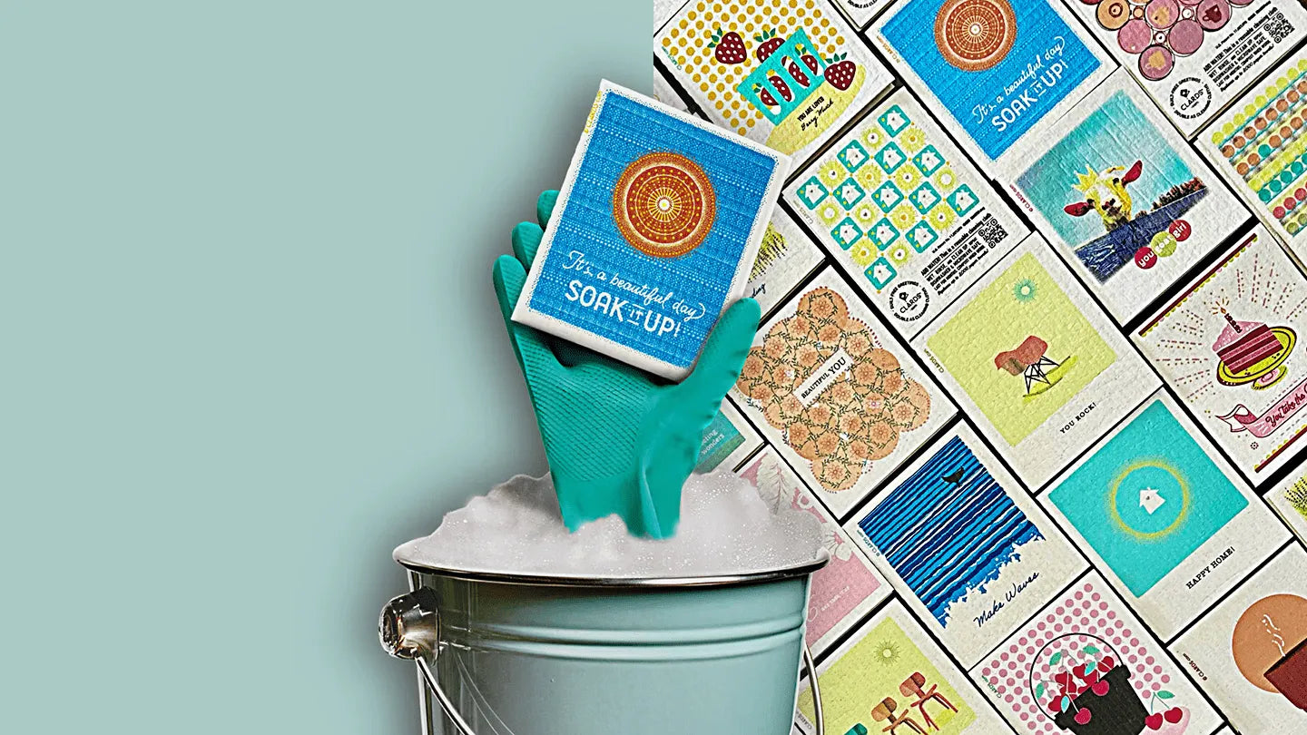 Guilt-Free Greeting cards That Clean Up greeting card becomes cleaning cloth when wet
