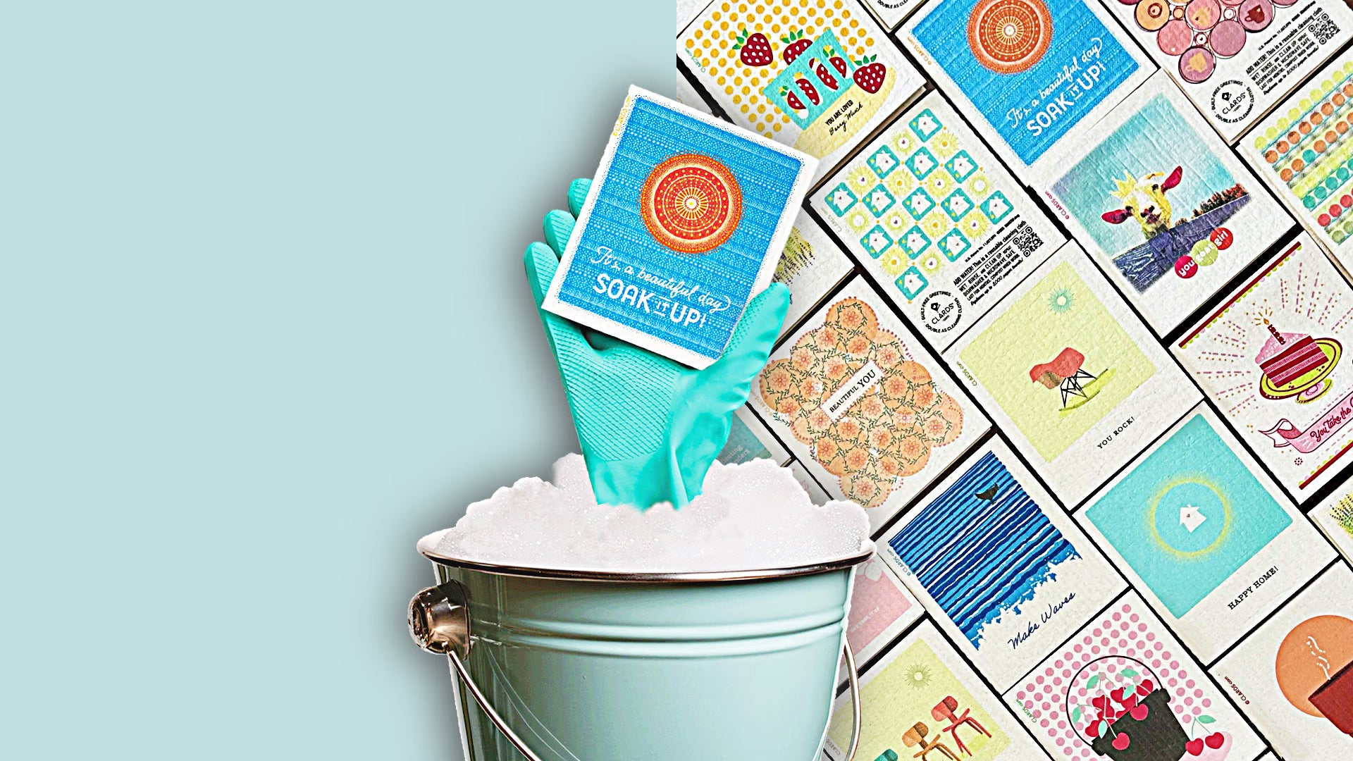 Guilt-Free Greeting cards That Clean Up greeting card becomes cleaning cloth when wet