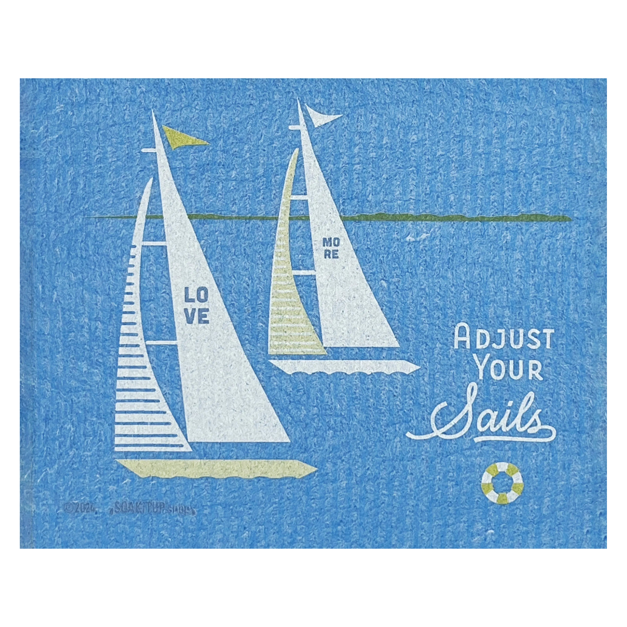 Adjust Your Sails Sailboats - Swedish Dishcloths soakitup.shop