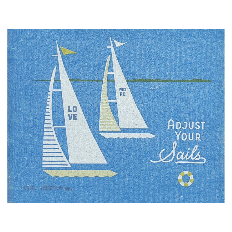 Adjust Your Sails Sailboats - Swedish Dishcloths soakitup.shop