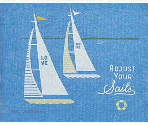 Adjust Your Sails Sailboats - Swedish Dishcloths