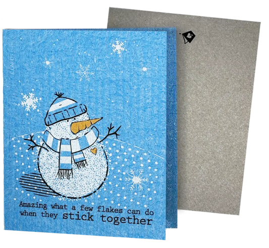 Amazing what a few Flakes Can Do Together turns into greeting card turns into cleaning cloth Clards.com
