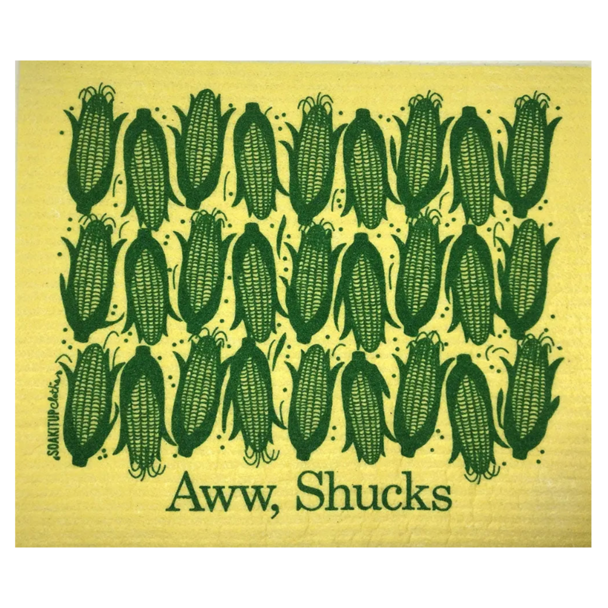 Aww Shucks yellow swedish dishcloth gift soakitup.shop