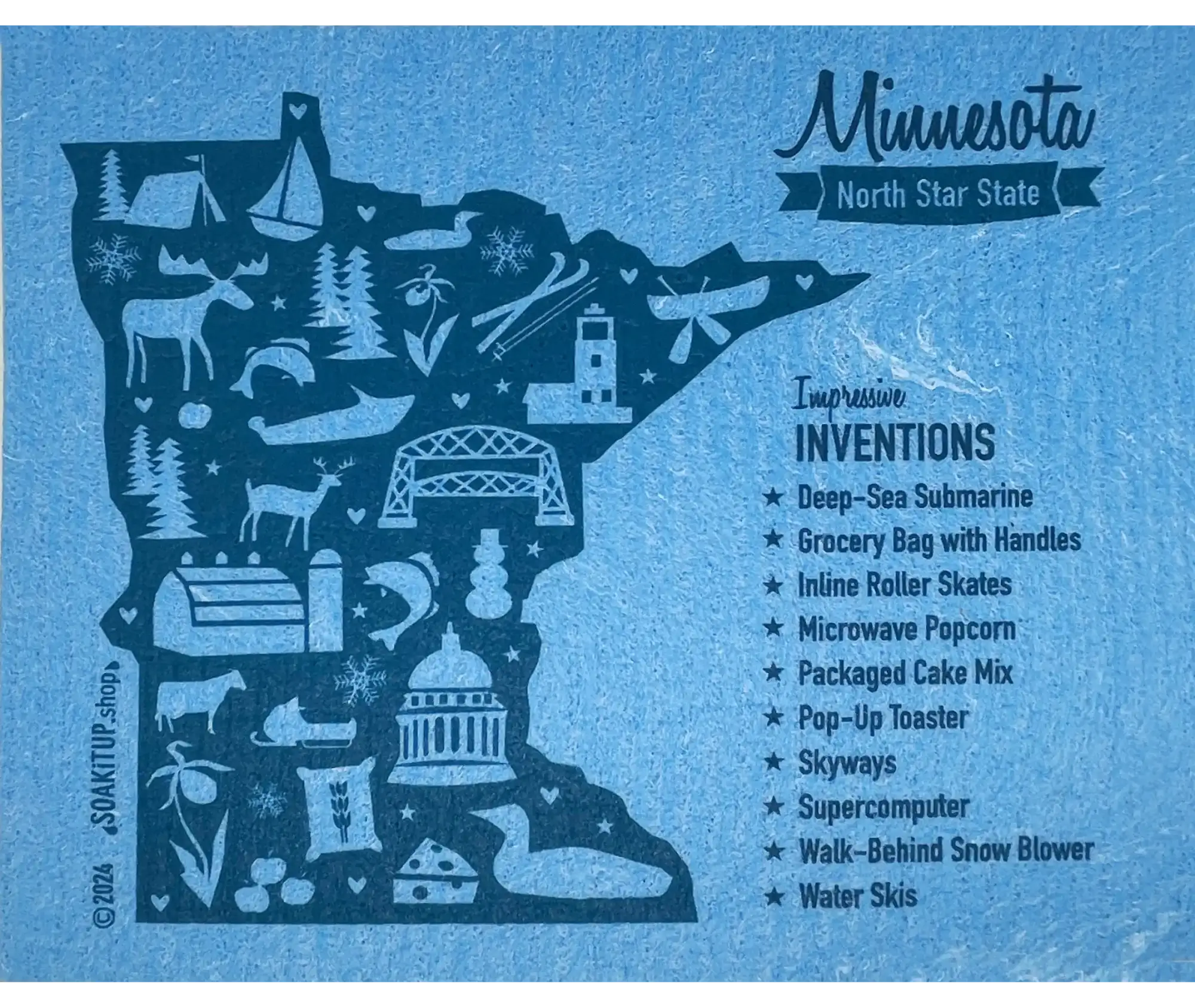 Minnesota Impressive Inventions Map - blue - Swedish