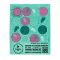 Load image into Gallery viewer, Teal and pink circular patterned reusable swedish sponge cloth with leaf design from cardinal branches eco greetings turn cleaning cloths
