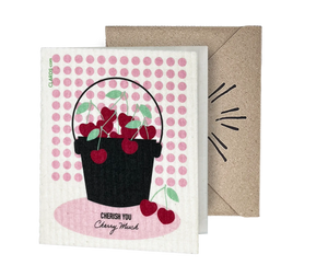 Cherish You Cherry Much 2-in-1 Greeting Clard® & Eco Cloth