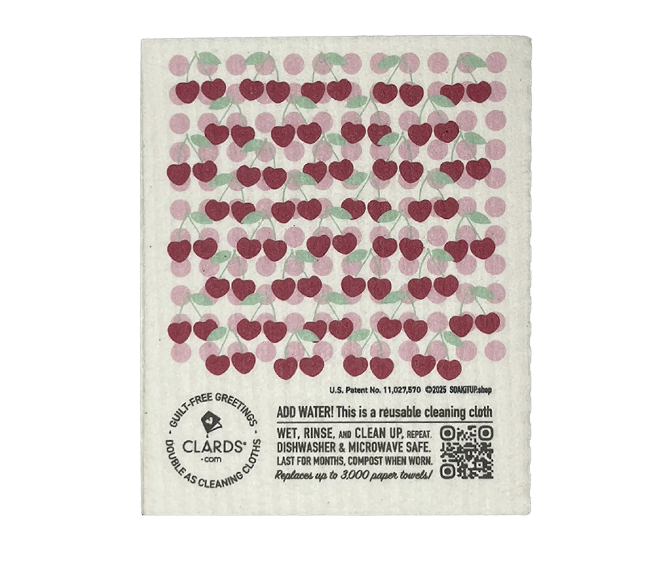 Cherish You Cherry Much 2-in-1 Greeting Clard® & Eco Cloth