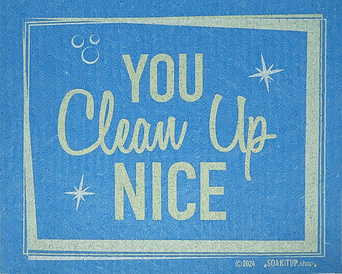 You Clean Up Nice - Blue - Swedish Dishcloths