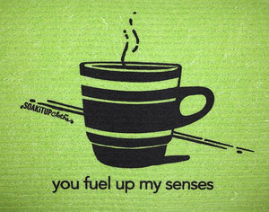 you fuel up my senses—coffee in apple - Swedish Dishcloths