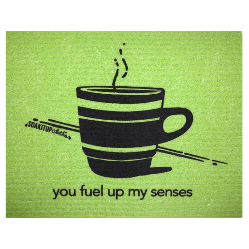 you fuel up my senses—coffee in apple - Swedish Dishcloths Soakitup.shop