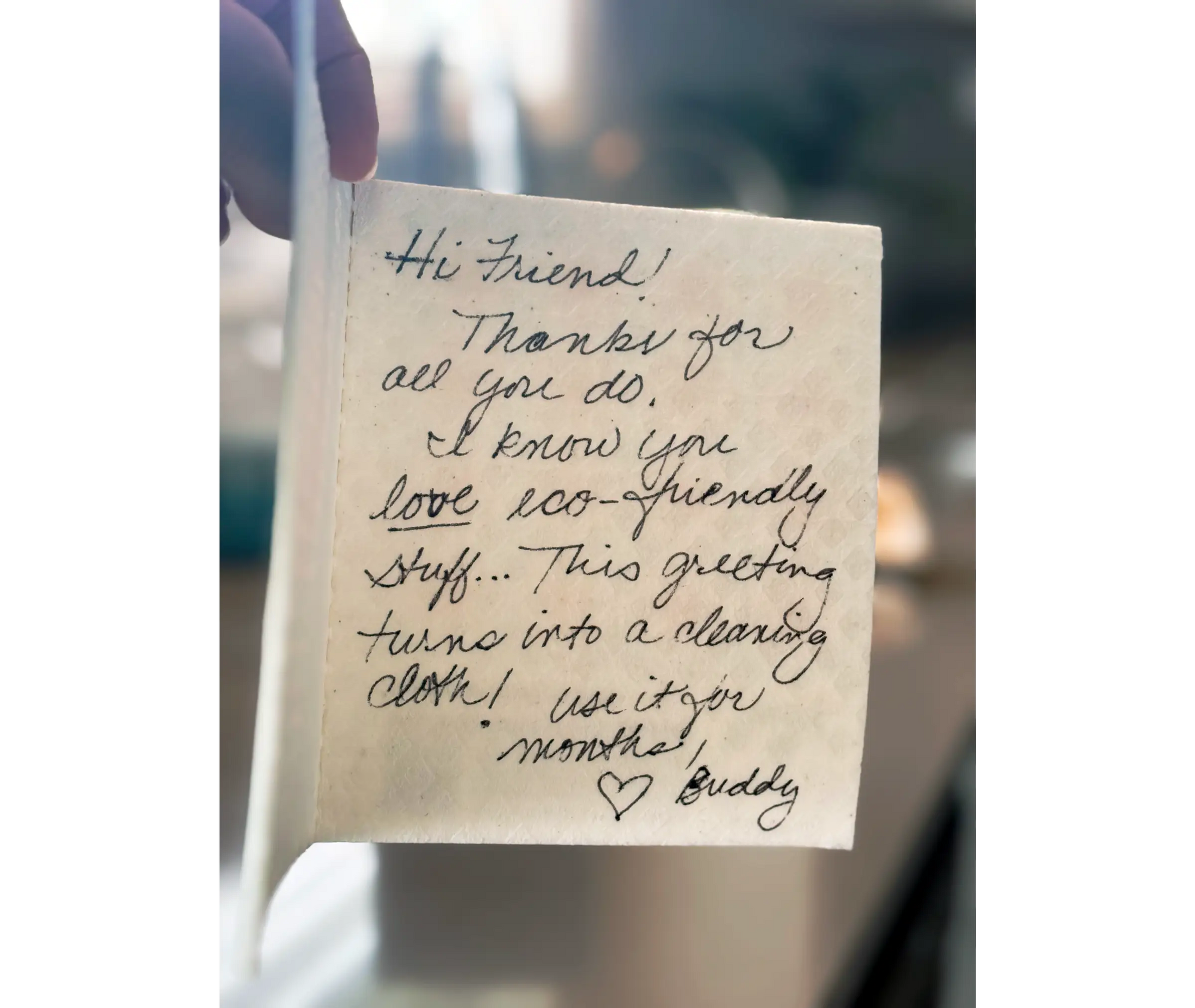 Fungi Frog –Greeting Card Turns to Swedish Sponge Cloth