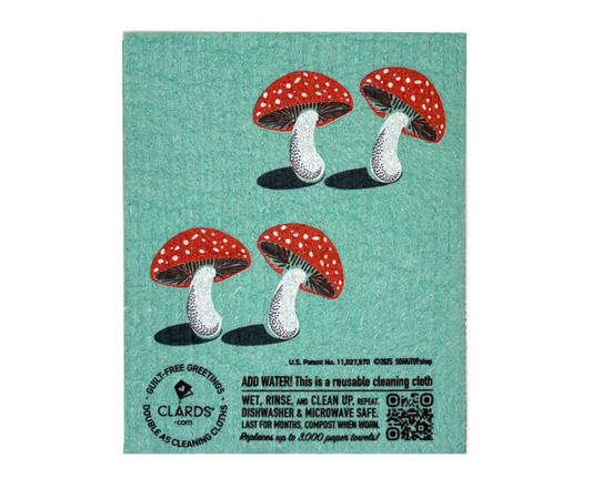 Fungi Frog –Greeting Card Turns to Swedish Sponge Cloth