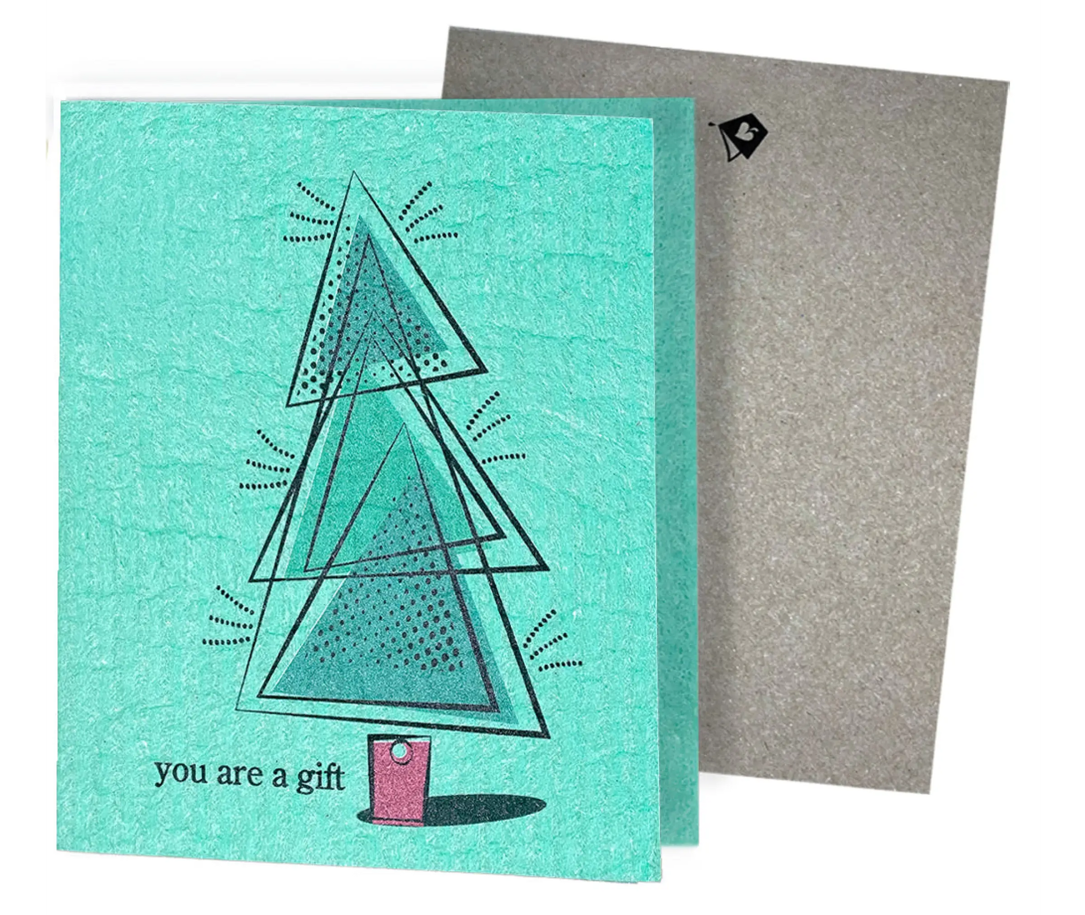 You Are a Gift Holiday Tree Clards—Greetings that Clean Up