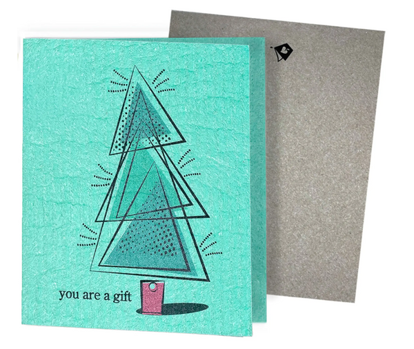 You Are a Gift Holiday Tree Clards—Greetings that Clean Up