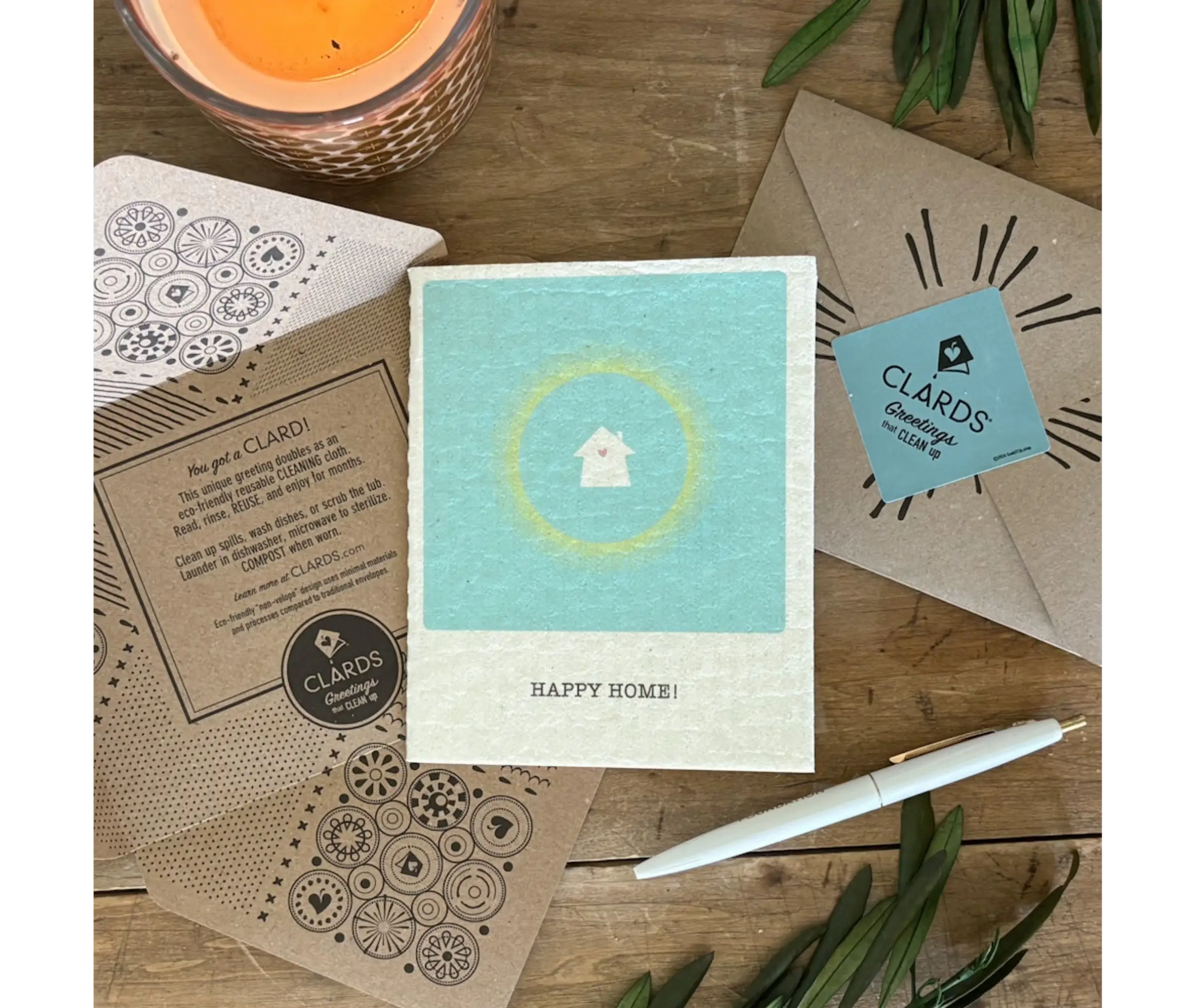 Happy Home! 2-in-1 Greeting Clard® & Eco Cloth - Eco