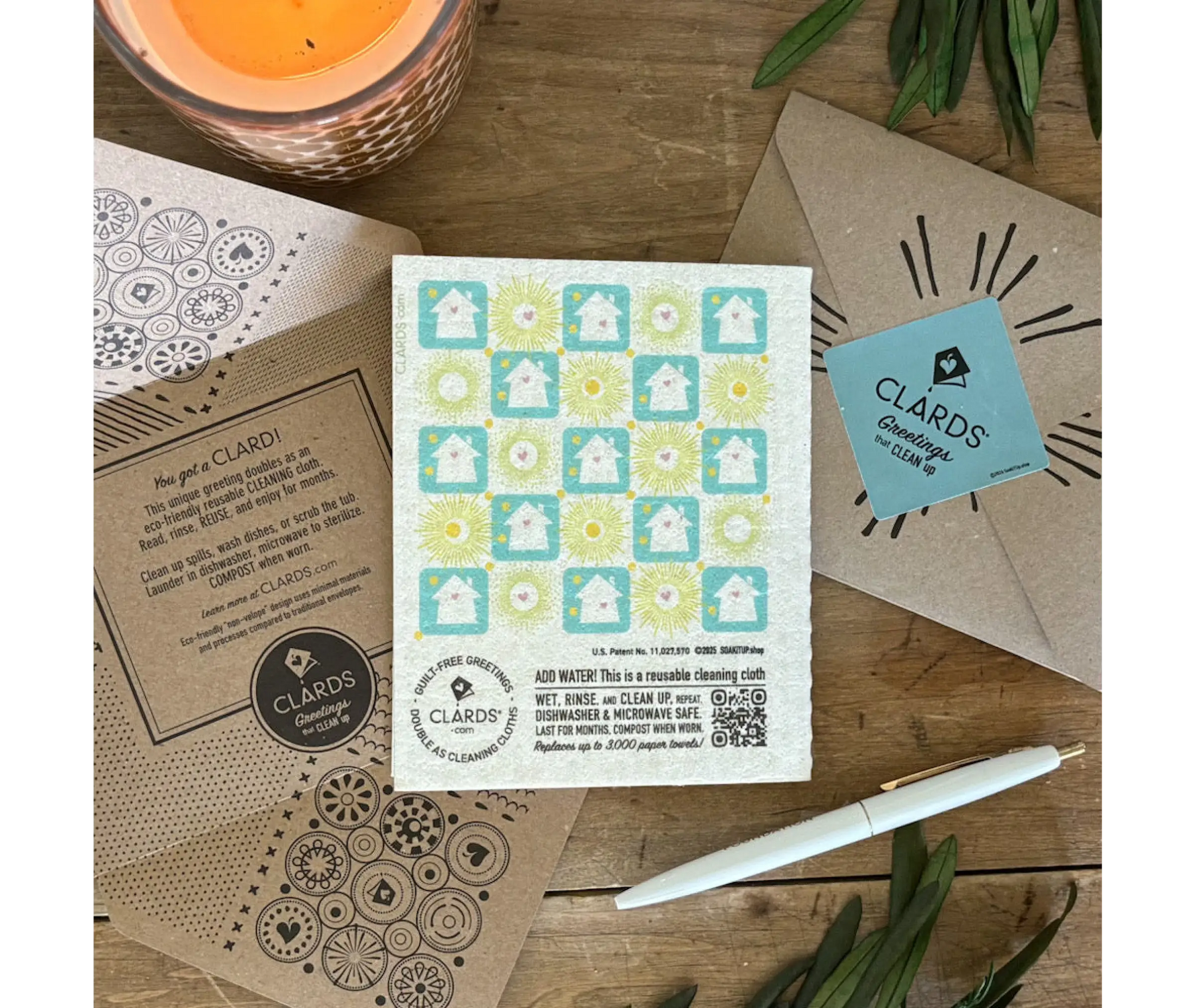 Happy Home! 2-in-1 Greeting Clard® & Eco Cloth - Eco