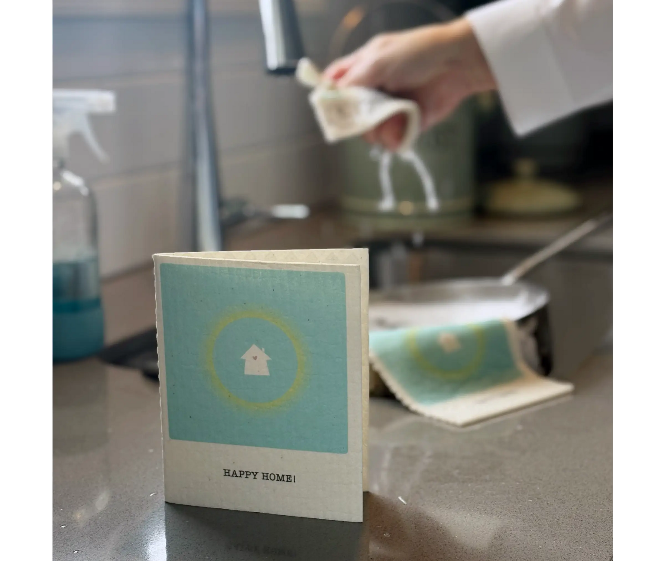 Happy Home! 2-in-1 Greeting Clard® & Eco Cloth - Eco