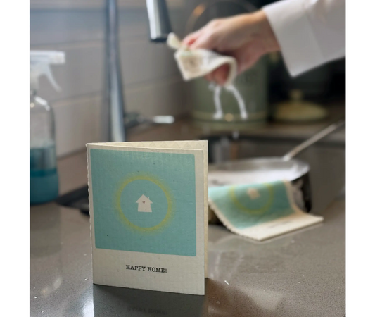 Happy Home! 2-in-1 Greeting Clard® & Eco Cloth - Eco