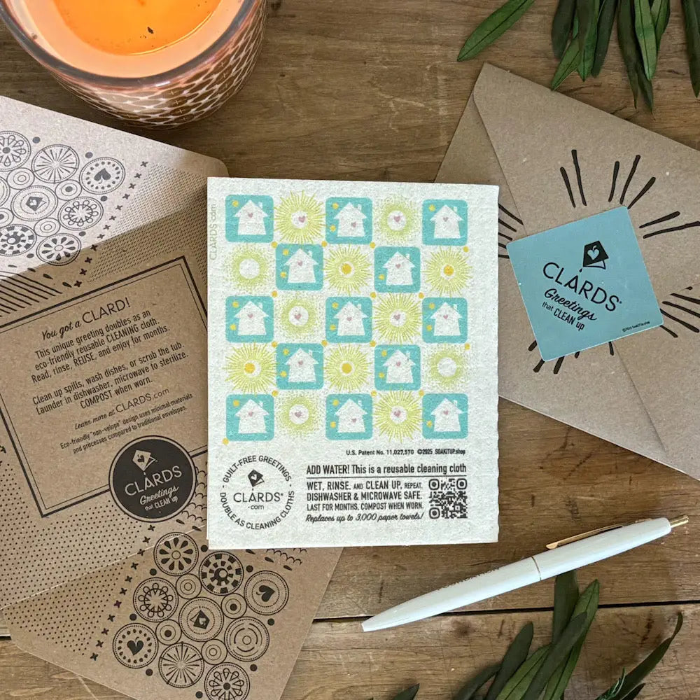Happy Home! 2-in-1 Greeting Clard® & Eco Cloth - Eco