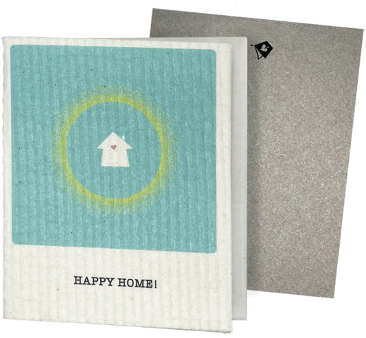Happy Home! – Greeting Card Turns Swedish Sponge Cloth