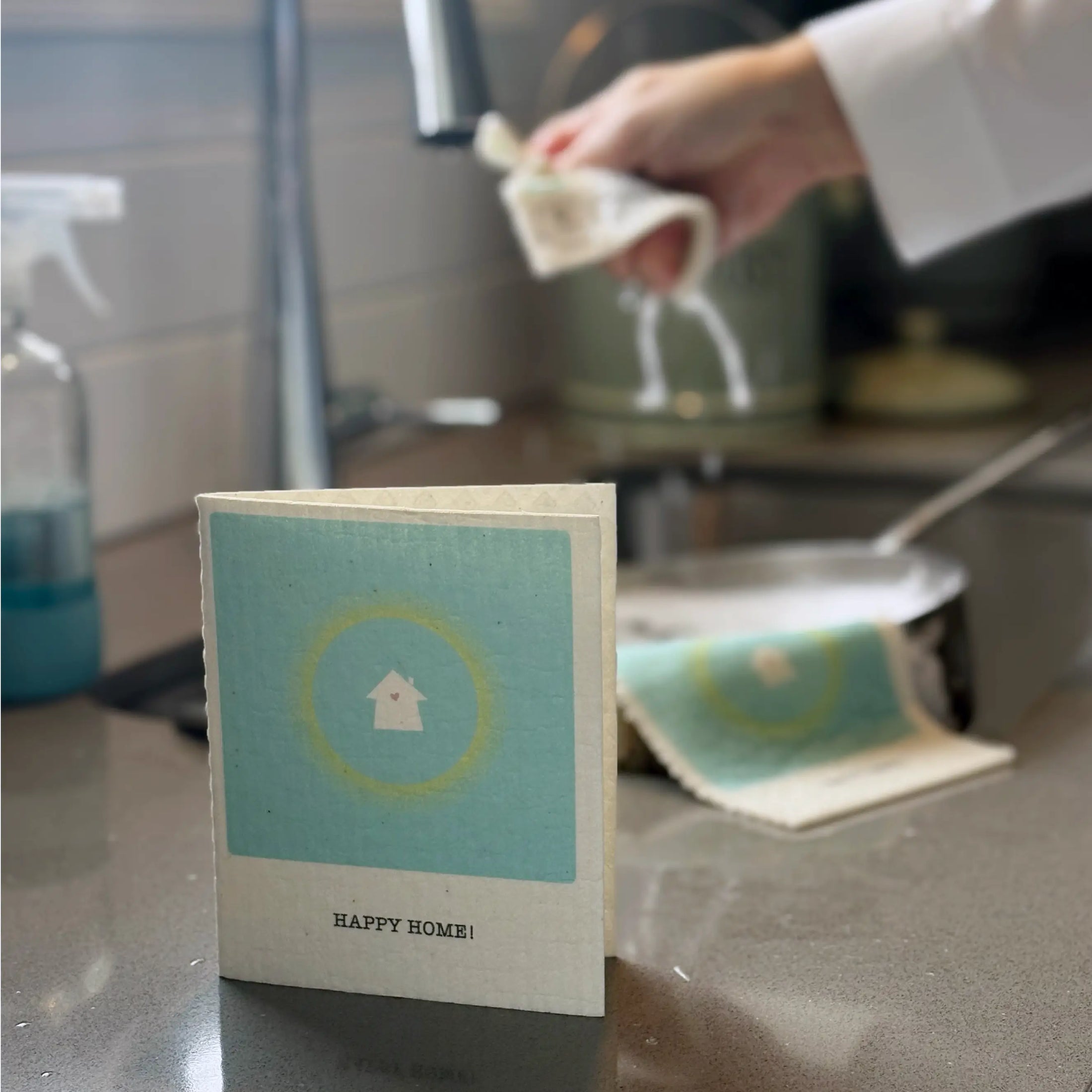Happy Home! 2-in-1 Greeting Clard® & Eco Cloth - Eco