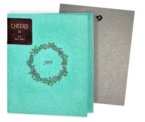 Joy Holiday Wreath Clard—Greetings that Clean Up - Peace