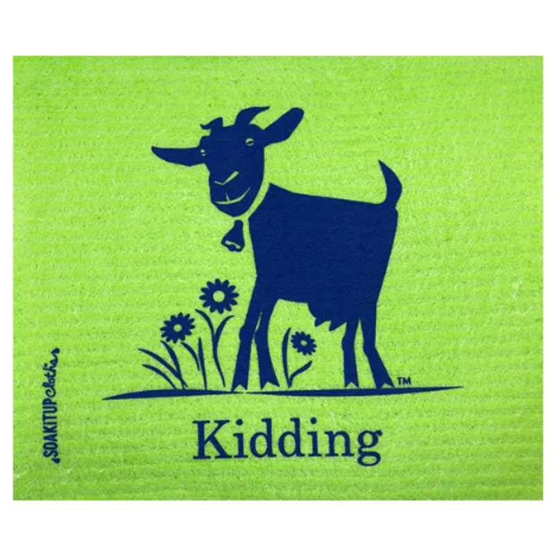 Kidding Goat bright green Swedish dishcloth soakitup.shop