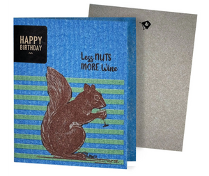 Less Nuts More Wine Squirrel Clards—Greetings turn into