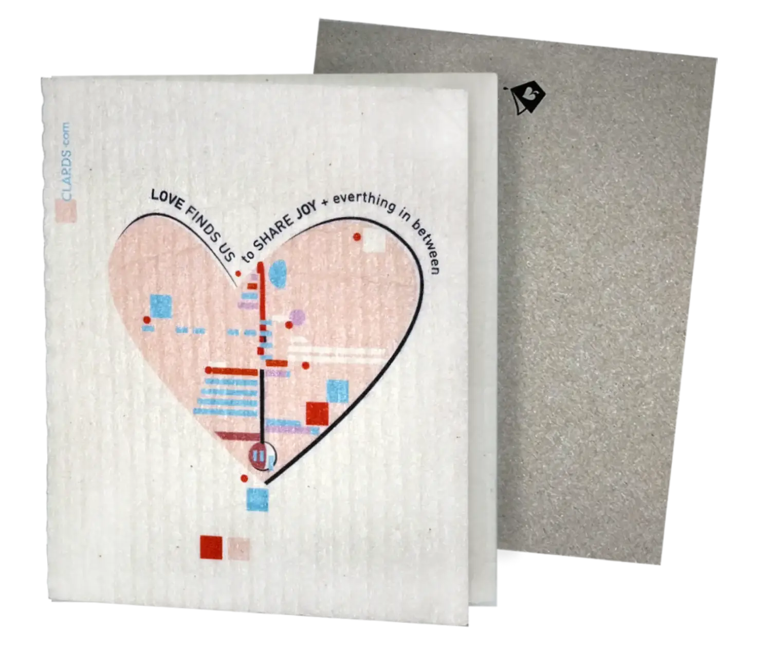 Love Finds Us –Greeting Card Turns Swedish Sponge Cloth