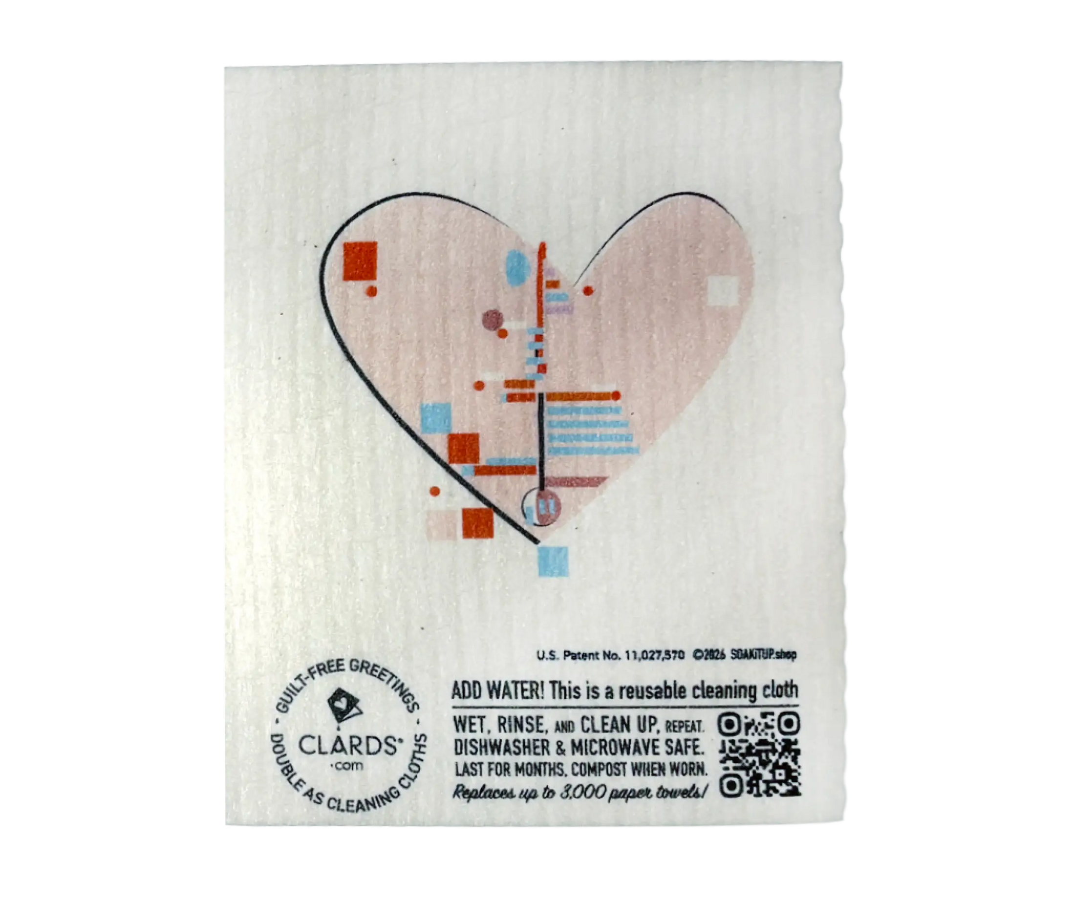 Love Finds Us –Greeting Card Turns Swedish Sponge Cloth