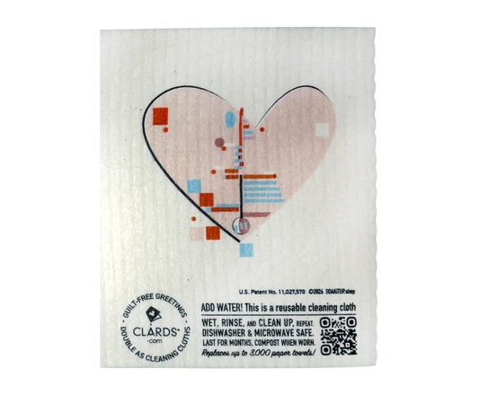 Love Finds Us –Greeting Card Turns Swedish Sponge Cloth