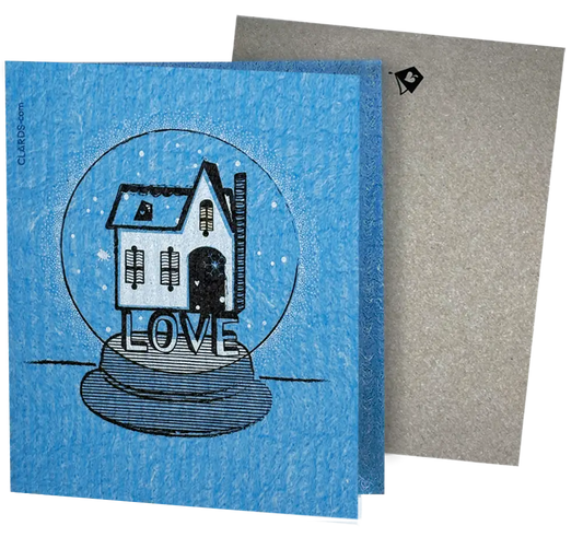 Love is the Foundation Snow Globe Greeting Turns Into cleaning cloths clards.com