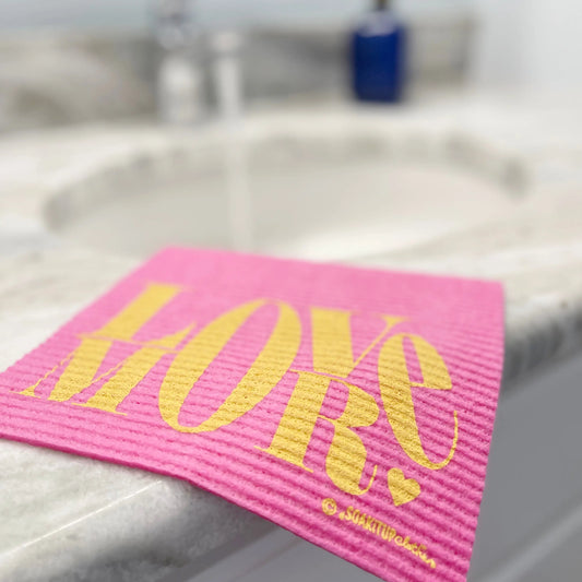 Love More with heart - Swedish Dishcloths