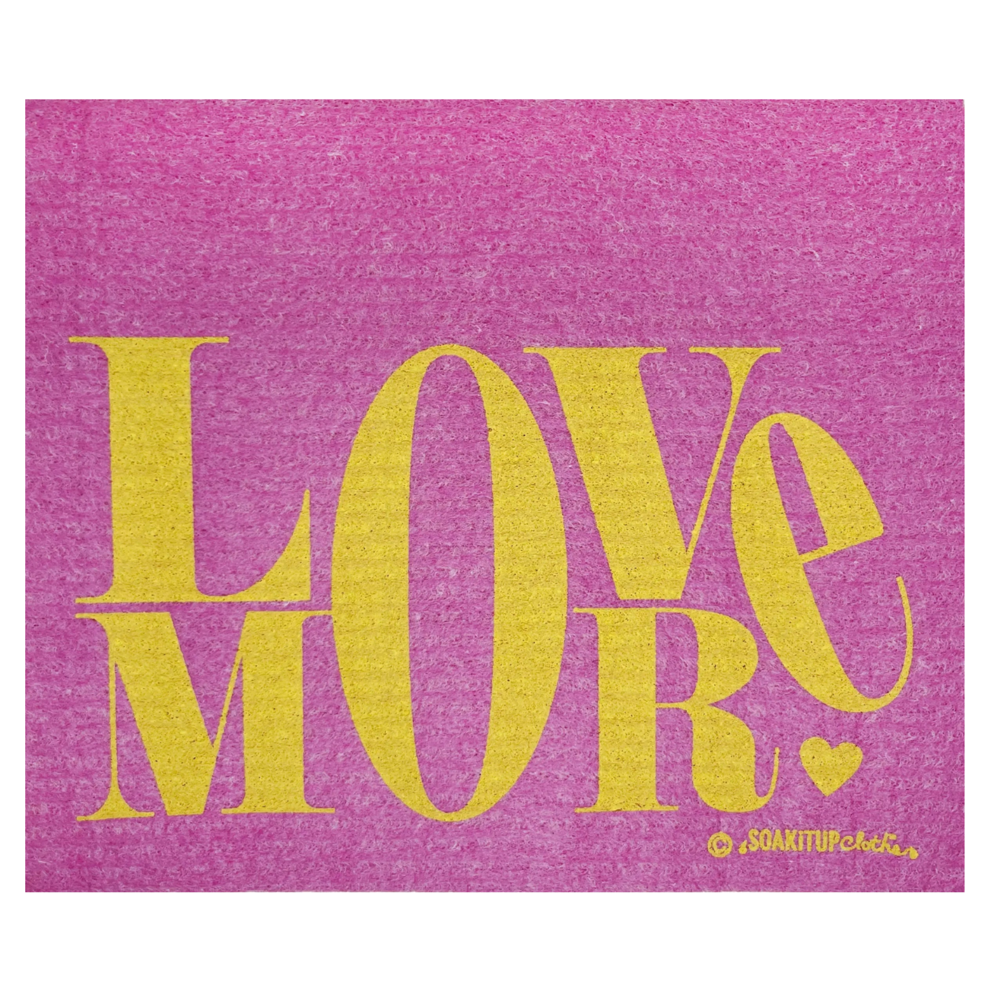 Love More with heart - pink - Swedish Dishcloths Soakitup.shop